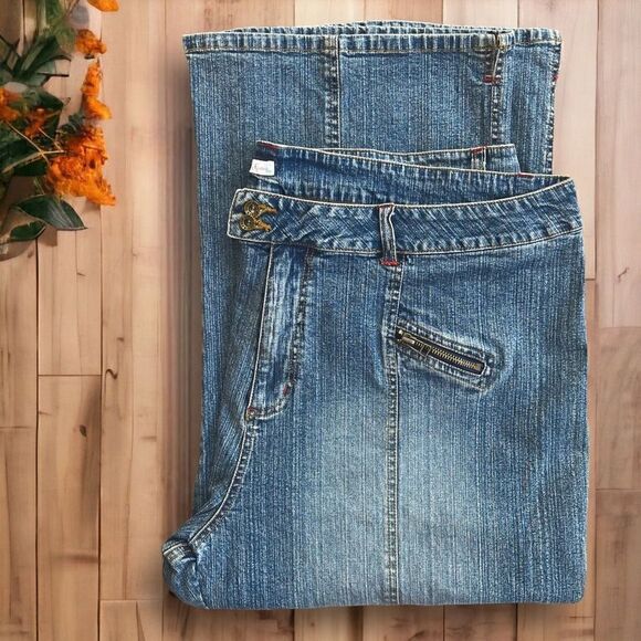 Vintage 80’s Wide Leg Crop Jeans High Waist Route 66 Sz 26 - Picture 2 of 11